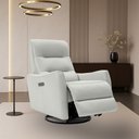 Ver imagem 1 de Poltrona do Papai Reclinável Sala de Estar Plaza Usb e Usb-c Gira Balança Couro Branco Gelo G40 - Gr