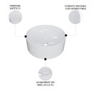 Ver imagem 3 de Cuba Pia para Banheiro Redonda 34cm Sara C08 Branco - Mpozenato
