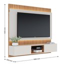 Ver imagem 3 de Home Suspenso Itapemi 1.8 Ripado Freijó/ Off White Matte com LED e 2 Portas TV 70 Polegadas - Bela M