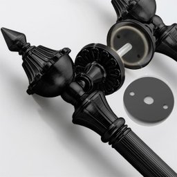 Puxador Duplo Classic 530mm Preto Fosco Porta Pivotante Correr Passagem Madeira Vidro Rústico - 7