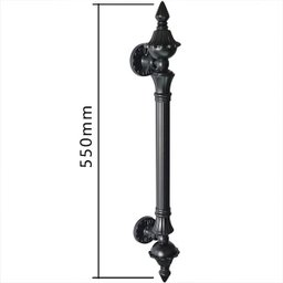 Puxador Duplo Classic 530mm Preto Fosco Porta Pivotante Correr Passagem Madeira Vidro Rústico - 8