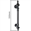 Ver mais imagens de Puxador Duplo Classic 530mm Preto Fosco Porta Pivotante Correr Passagem Madeira Vidro Rústico