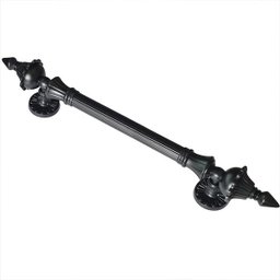 Puxador Duplo Classic 530mm Preto Fosco Porta Pivotante Correr Passagem Madeira Vidro Rústico - 2