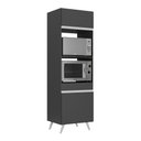 Ver imagem 1 de Paneleiro 2 Portas 63cm para Forno e Microondas Veneza Multimóveis V3679 Preto/branco