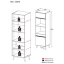Ver imagem 3 de Paneleiro 2 Portas 63cm para Forno e Microondas Veneza Multimóveis V3679 Preto/branco