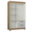 Ver imagem 3 de Guarda-roupa Solteiro Tóquio 4 Portas 2 Gavetas Castanho/off White - Poquema