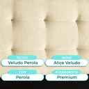 Ver imagem 2 de Cabeceira Estofada Queen Alice Nature Veludo Perola 158x136