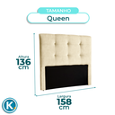 Ver imagem 4 de Cabeceira Estofada Queen Alice Nature Veludo Perola 158x136