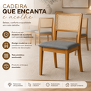 Ver imagem 3 de Kit 6 Cadeira Estofada Jantar Rubi Linho Madeira Maciça:Cinza
