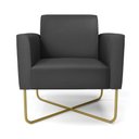 Ver imagem 3 de Kit 2 Poltronas Base X Industrial Dourado Marisa Corino Preto D03 - D'Rossi