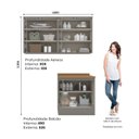 Ver imagem 4 de Kit 3 Peças Lavanderia Modulada com Tampo MDF Emily Espresso Móveis Cinza/Nature