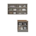 Ver imagem 4 de Kit 3 Peças Lavanderia Modulada com Tampo MDF Emily Espresso Móveis Cinza/Nature