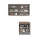 Ver imagem 5 de Kit 3 Peças Lavanderia Modulada com Tampo MDF Emily Espresso Móveis Cinza/Nature