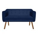 Ver imagem 2 de Kit Sofá 2 Lugares e 02 Poltronas Julia Suede Azul Marinho