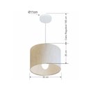 Ver imagem 2 de Lustre Pendente Cilíndrico Md-4113 Cúpula em Tecido 30x25cm Linho Bege - Bivolt