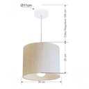 Ver imagem 4 de Lustre Pendente Cilíndrico Md-4113 Cúpula em Tecido 30x25cm Linho Bege - Bivolt