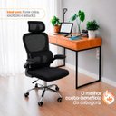 Ver imagem 2 de Kit 2 Cadeiras Diretor Atenas Ergonômica Suporte Lombar Apoio Cabeça Ajustável Preta