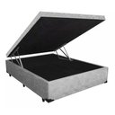 Ver imagem 1 de Cama Baú Casal Cinza Home Suede 138x188x41