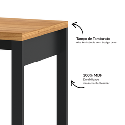 Mesa para Escritório Industrial F20 Freijó/preto - Dalla Costa - 3
