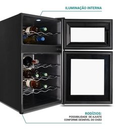 Adega Philco 69 Litros Display Digital 24 Garrafas Preto Pad24dz Bivolt - 5