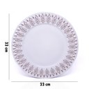 Ver imagem 4 de Sousplat Para Prato De Mesa Decorativo Branco Com Flores Em Rose 33 cm - D’Rossi