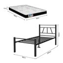 Ver imagem 4 de Cama Solteiro Metálica em Ferro Reforçado Acompanha Colchão D20 Estrutura Resistente - Preto