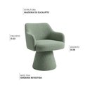 Ver imagem 3 de Cadeira de Jantar e Estar Living Jade Base Fixa Bouclé Verde Claro - Nexta Casa