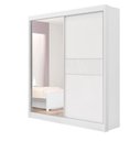 Ver imagem 2 de Guarda Roupa Solteiro 2 Portas 3 Gavetas - Atenas Ripado-branco - Móveis D'doro