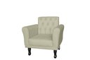 Ver imagem 1 de Poltrona Decorativa Classic Suede Bege Pés Madeira Mz Decor