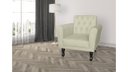 Ver imagem 4 de Poltrona Decorativa Classic Suede Bege Pés Madeira Mz Decor