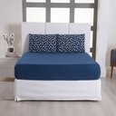 Ver imagem 4 de Jogo de Cama Lençol Solteiro Poá 100% Algodão Azul Marinho Estampado Bolinha Toque Macio 2 Peças