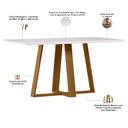 Ver imagem 3 de Mesa Retangular Elian Tampo de Vidro 160cm Ypê Off White N01 com 6 Cadeiras Suran Linho Cru - Lyam D
