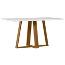 Ver imagem 7 de Mesa Retangular Elian Tampo de Vidro 160cm Ypê Off White N01 com 6 Cadeiras Suran Linho Cru - Lyam D