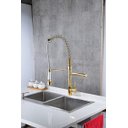 Ver imagem 7 de Torneira Gourmet Cozinha Monocomando Dourada Alta Spray 70cm