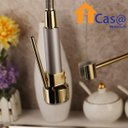 Ver imagem 5 de Torneira Gourmet Cozinha Monocomando Dourada Alta Spray 70cm