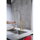 Ver mais imagens de Torneira Gourmet Cozinha Monocomando Dourada Alta Spray 70cm