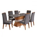 Ver imagem 2 de Mesa de Jantar 6 Lugares Celta Mel/cinza/grafite - Viero Móveis