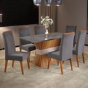 Ver imagem 1 de Mesa de Jantar 6 Lugares Celta Mel/cinza/grafite - Viero Móveis