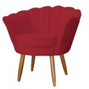 Ver imagem 3 de Kit Namoradeira e 2 Poltronas Pétala Decorativa Veludo Vermelho - Montanaris Decor