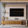 Estante Home Para TV 70 Polegadas 210cm Istambul Lukaliam Off White Perolizado/Freijo - 4