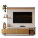 Ver imagem 1 de Estante Home Para TV 70 Polegadas 210cm Istambul Lukaliam Off White Perolizado/Freijo