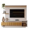 Estante Home Para TV 70 Polegadas 210cm Istambul Lukaliam Off White Perolizado/Freijo - 1
