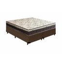 Ver imagem 1 de Cama Box Casal Bi Partida Marrom + Colchão Mola Bonnel