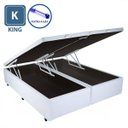 Ver imagem 1 de Base Box King Size Baú Pistão A Gás Branco Bipartido
