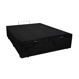 Cama Box Casal com Baú Preto Suede + Colchão Molas Bonnel - A Colchoes - 4