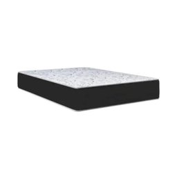 Cama Box Casal com Baú Preto Suede + Colchão Molas Bonnel - A Colchoes - 1