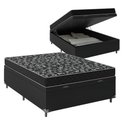 Ver imagem 3 de Cama Box Casal com Baú Preto Suede + Colchão Molas Bonnel - A Colchoes