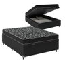 Cama Box Casal com Baú Preto Suede + Colchão Molas Bonnel - A Colchoes - 3