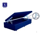 Ver imagem 1 de Base Box Baú Solteiro Sintético Azul com Pistao A Gás