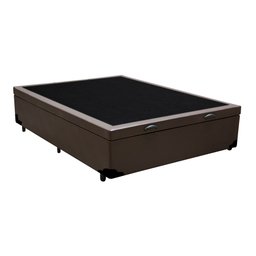 Base Box Baú Casal em Suede Marrom com Pistão a Gás -138x188 - 2